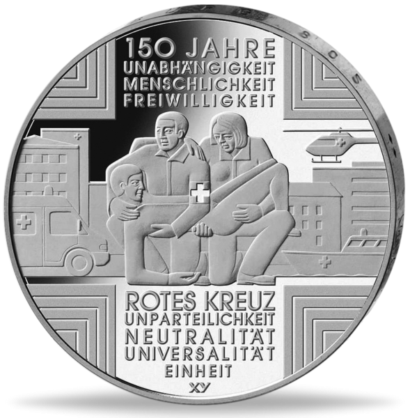 10 Euro 150 Jahre Rotes Kreuz - Münze Vorderseite