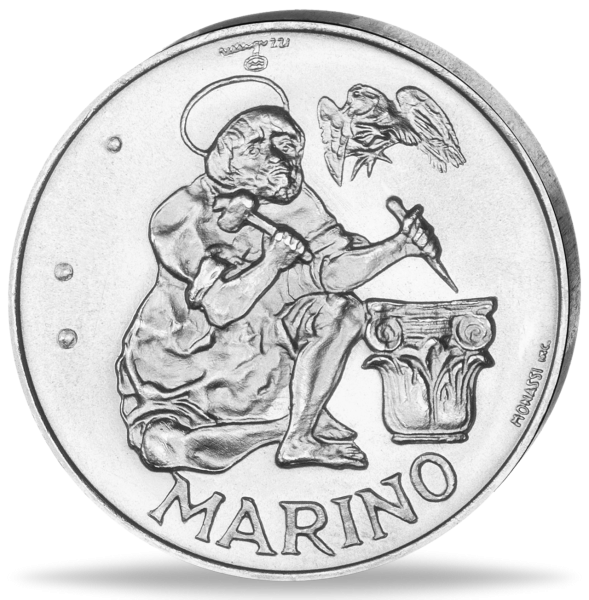 San Marino, 500 Lire 1975, Heiliger Marinus - Münze Vorderseite