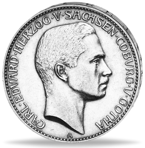 5 Mark Herzog Carl Eduard 1907 - Silber - Münze Vorderseite