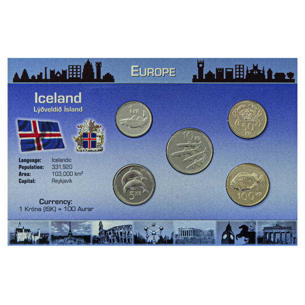 166 Krónur Kursmünzensatz Island