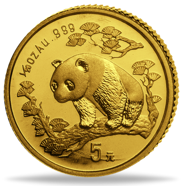 China 5 Yuan 1/20 Unze Gold 1997 - Münze Vorderseite
