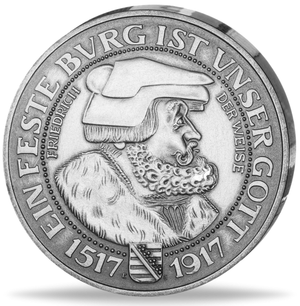 3 Mark Friedrich der Weise Antique Finish Replik - Münze Vorderseite