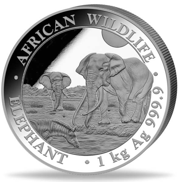 Somalia 2000 Shilling Elefant 1 kg Silber 2026 - Münze Vorderseite