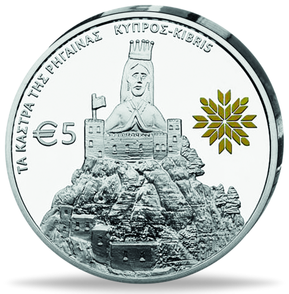 Zypern, 5 Euro Die Schlösser von Rigaina, 2026, Silber, PP - Münze Vorderseite