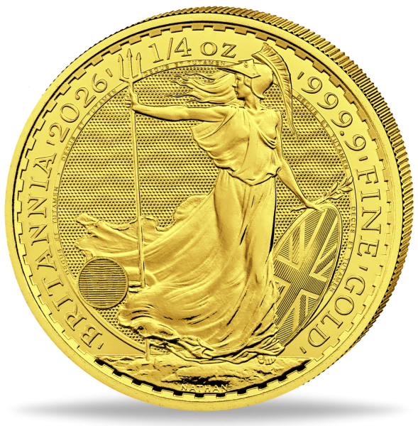 Großbritannien 25 Pfund Britannia 1/4 Unze Gold 2026 - Münze Vorderseite