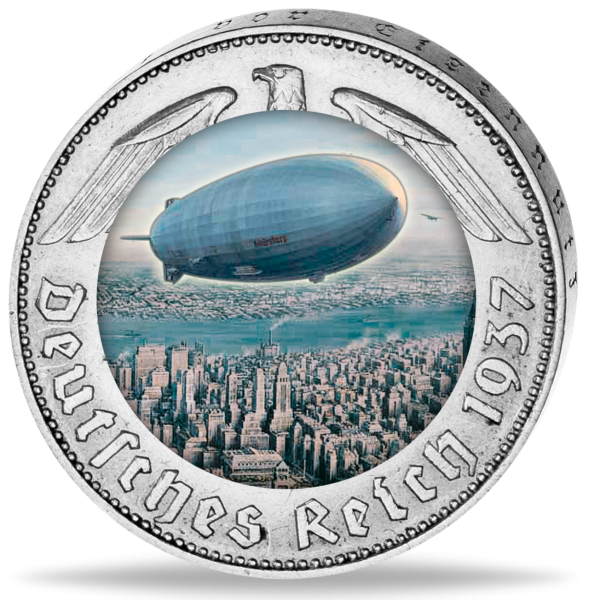 2 Reichsmark Hindenburg befärbt - Münze Vordeseite