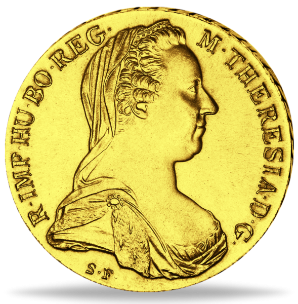 Taler Maria Theresia - Goldveredelung - Münze Vorderseite