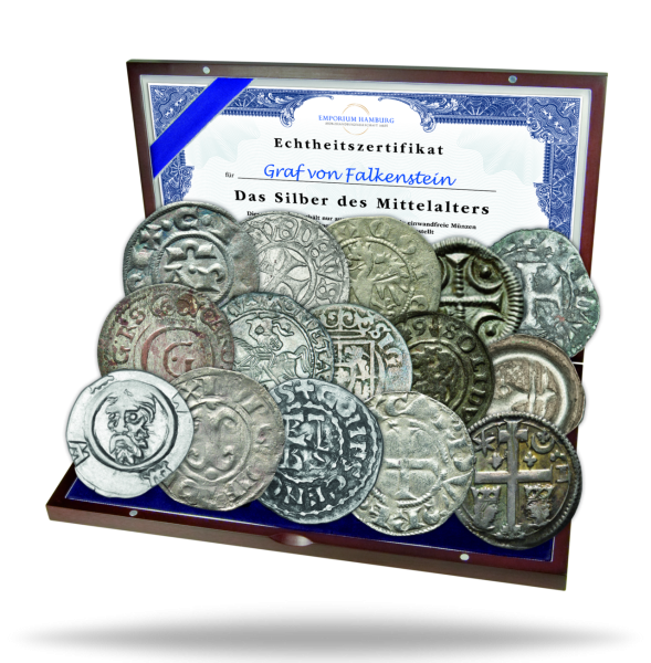 Kollektion "Silber des Mittelalters" (15 Mz.) inkl. Zubehör - Satzbild