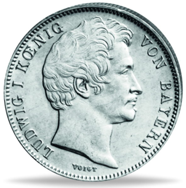 1 Gulden Ludwig I. - Vorderseite historische Münze