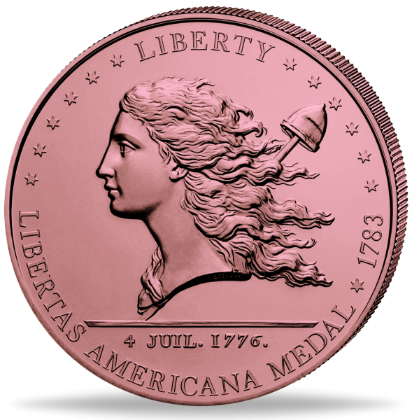 Liberia 1 Dollar Libertas Americana 5 Unzen Kupfer 2026 - Münze Vorderseite