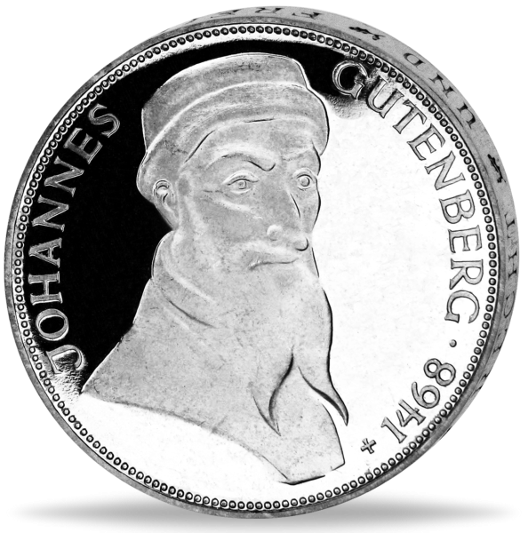 5 DM Johannes Gutenberg - Münze Vorderseite