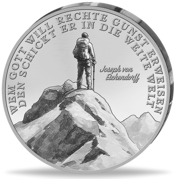 Silber-Prägung zu 100 Euro Aus dem Leben eines Taugenichts - Prägung Vorderseite