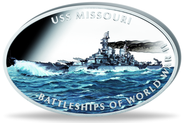 Tokelau Island 1 Dollar USS Missouri 2013 Polierte Platte - Münze Vorderseite