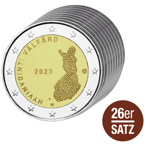 26x 2 Euro Finnland 2007-2023 - Satzbild