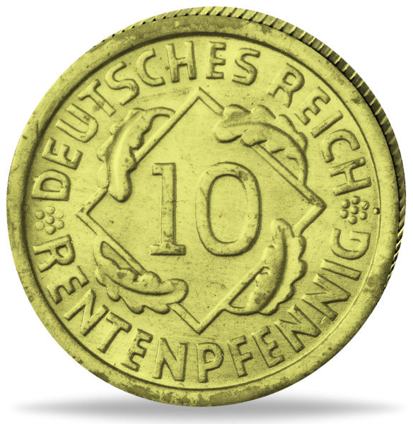 Weimarer Republik, 10 Rentenpfennig 1923 - Münze Vorderseite