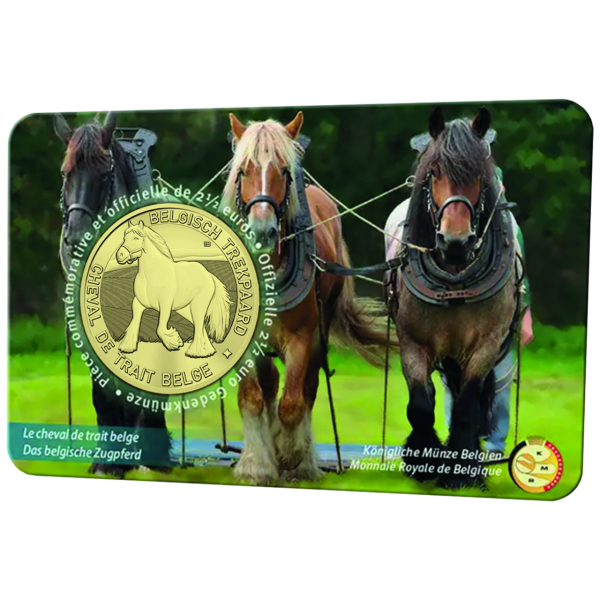 2,5 Euro Zugpferd, 2026, in flämischer Coincard - Coincard Vorderseite