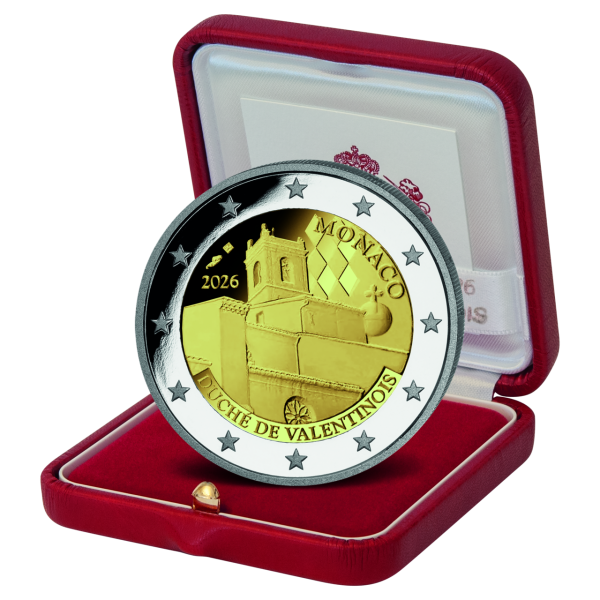 Monaco, 2 Euro Herzogtum Valentinois, 2026, PP - Münze in Etui