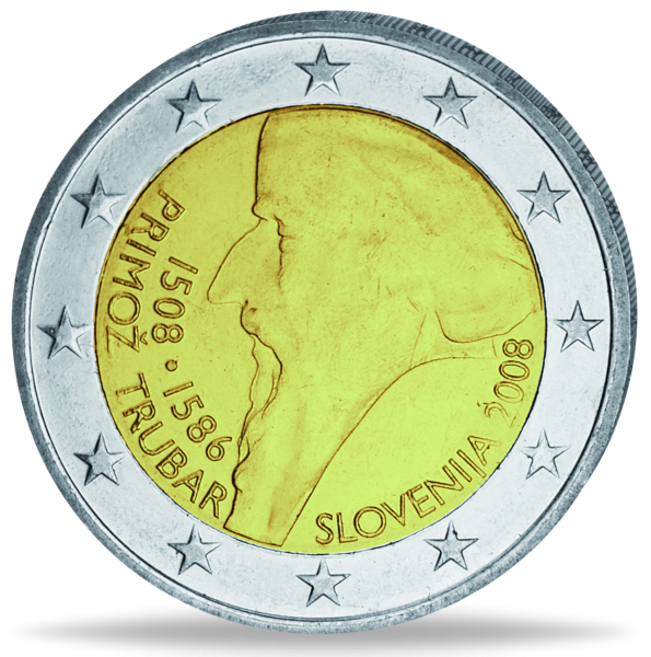 2 Euro Primož Trubar - Münze Vorderseite