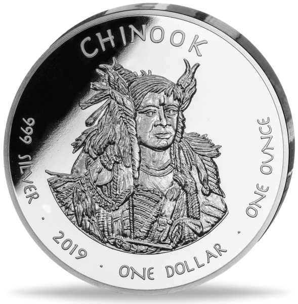 1 Dollar Chinook Indianer - Vorderseite Münze