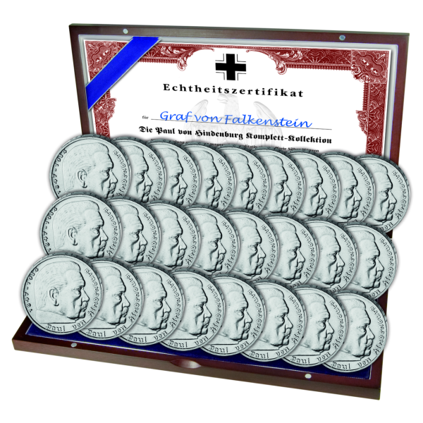 25 x 5 RM Hindenburg (J.367) Silber-Komplett-Kollektion