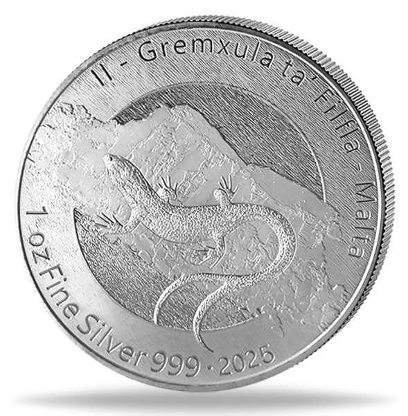 5 Euro Malta Eidechse 1 Unze Silber - Münze Vorderseite