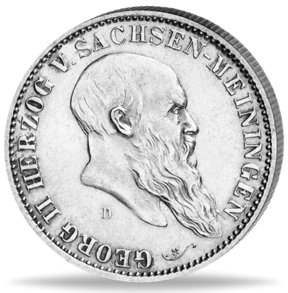 2 Mark „Herzog Georg II.“ 1901 - Silber - Münze Vorderseite