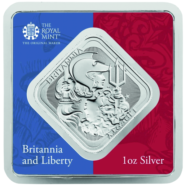 1 Unze Silberbarren Britannia & Liberty 2025 - Barren in Kapsel