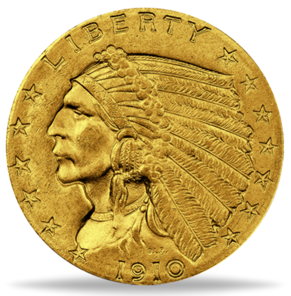 2,5 Dollar Indian-Chief 1910 - Vorderseite Münze