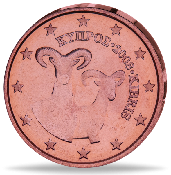 Zypern, 5 Cent – aus dem ersten Euro-Jahr des Landes  - Münze Vorderseite