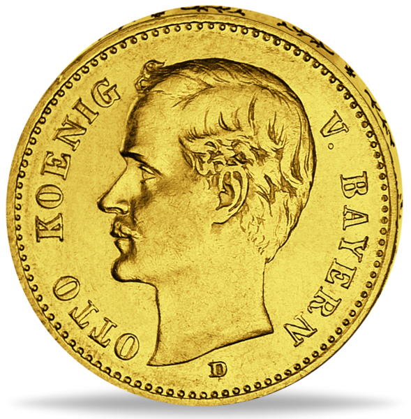 Königreich Bayern 10 Mark „König Otto“ 1912 - Gold - Münze Vorderseite