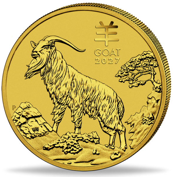 25 Dollar Jahr der Ziege 1/4 Unze Gold Lunar III. - Münze Vorderseite
