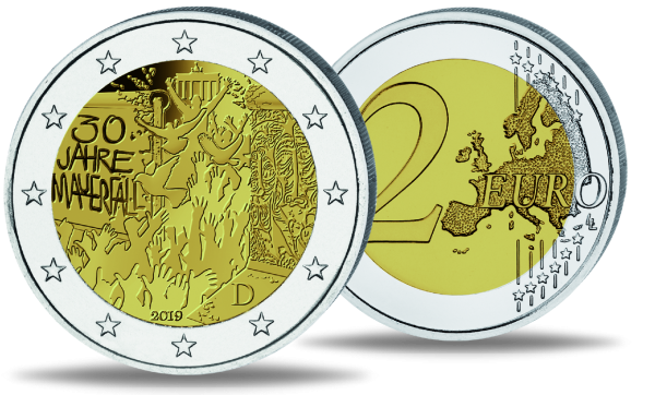2 Euro Münzen Wert 30 Jahre Mauerfall 2 Euro 30 Jahre Mauerfall - Prägestätte unserer Wahl | Münzen