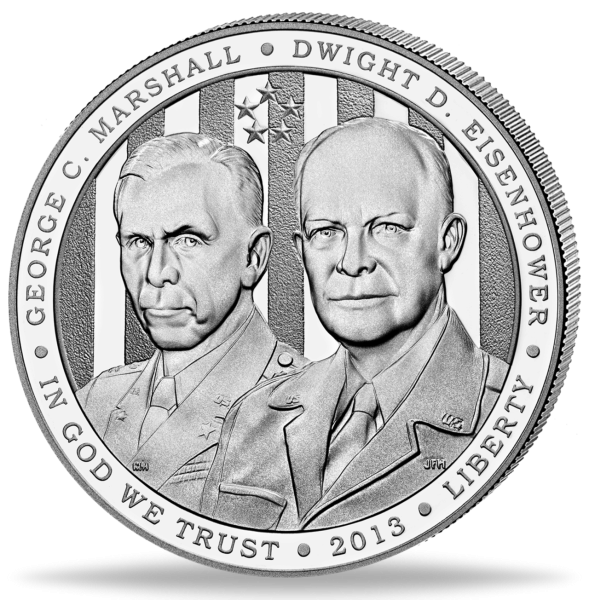 1 Dollar Marshall und Eisenhower - Vorderseite Münze