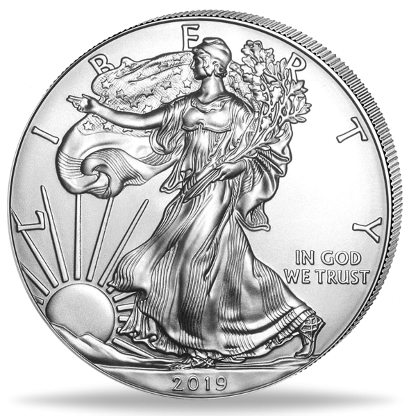 1 US Dollar „Silver Eagle“ 2019 - 1 Unze Silber - Münze Vorderseite