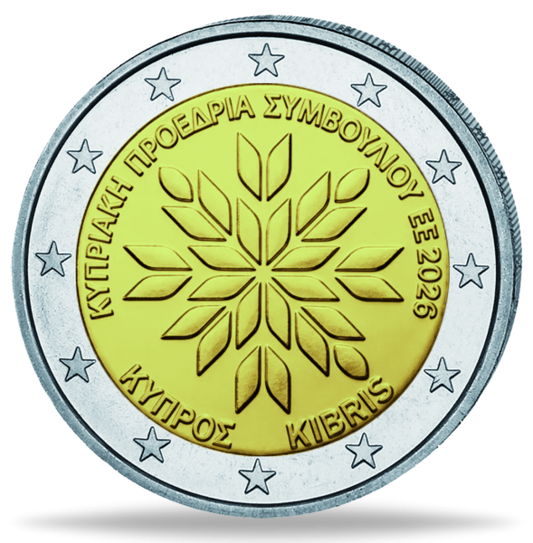 Zypern, 2 Euro EU-Ratspräsidentschaft, 2026, bfr. - Münze Vorderseite
