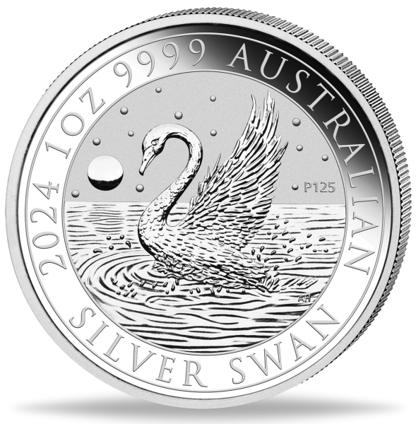 Australien 1 AUS-Dollar Schwan 1 Unze Silber 2024 - Münze Vorderseite