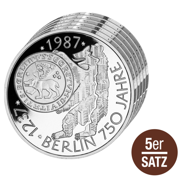 Hauptstadt Berlin-Satz mit 10 DM, 10 Mark und 5 Mark - Gruppenbild