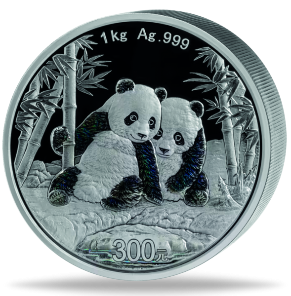 300 Yuan Panda 1 Kilogramm Silber - Münze Vorderseite