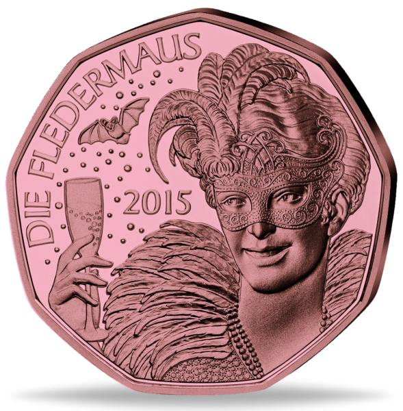 Österreich 5 Euro „Die Fledermaus - Kupfer“ 2015 - Münze Vorderseite