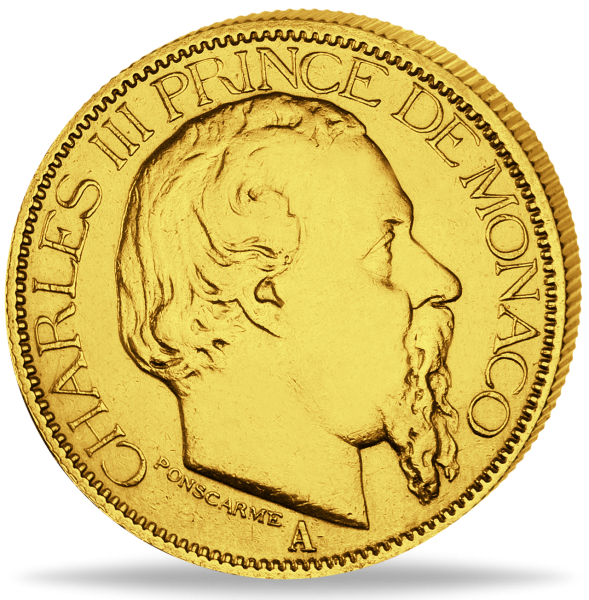 Fürstentum Monaco, 100 Francs 1882-1886, Charles III. - Gold - Münze Vorderseite