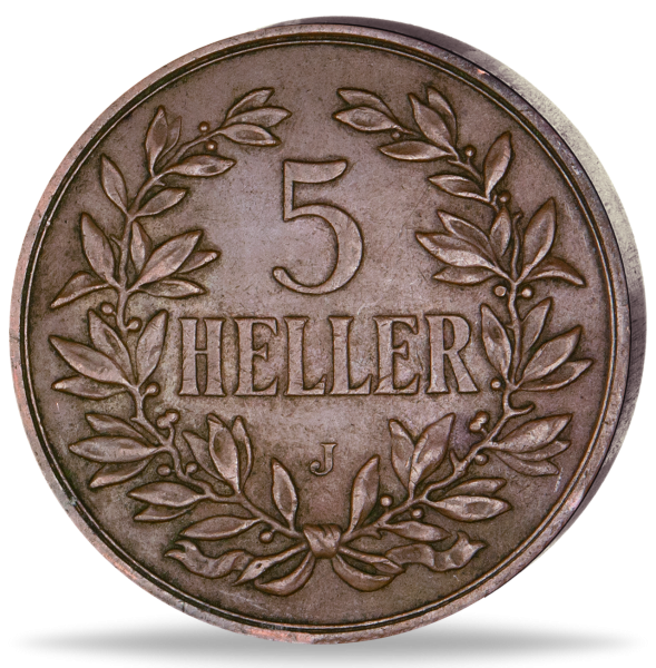 Deutsch-Ostafrika, 5 Heller Kaiserkrone, Jaeger 717 Kupfer - Münze Vorderseite