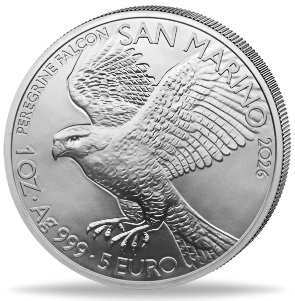 5 Euro Wanderfalke 1 Unze Silber - Münze Vorderseite