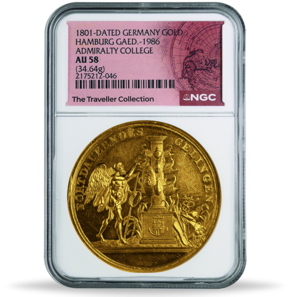 Hamburg, Admiralitäts-Portugalöser zu 10 Dukaten 1801 - Münze Slab Vorderseite