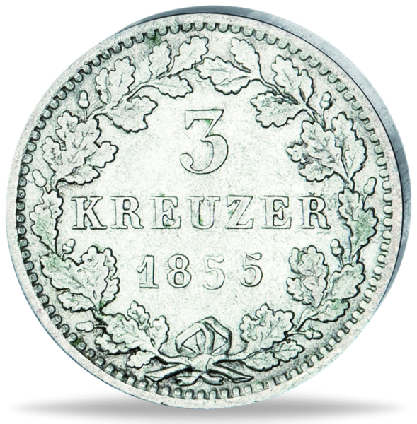 3 Kreuzer Großherzogtum Hessen - Münze Vorderseite