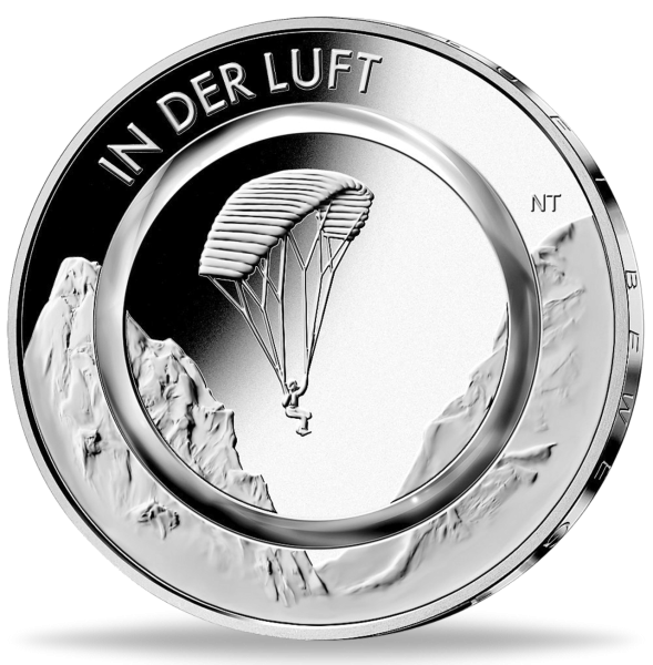 10 Euro in der Luft - Münze Vorderseite