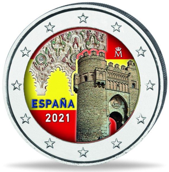 2 Euro Altstadt von Toledo Farbe - Münze Vorderseite