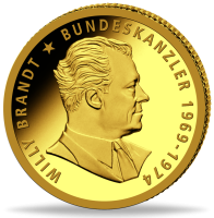 Gedenkprägung Willy Brandt - Münze Vorderseite