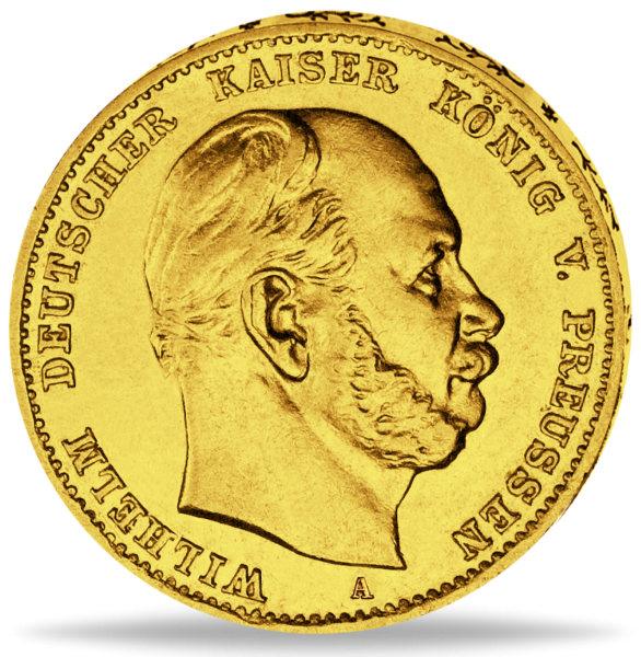 Königreich Preußen, 10 Mark 1888 A, Kaiser Wilhelm I. - Münze Vorderseite
