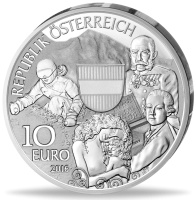 10 Euro Oesterreich - Vorderseite Münze 10 Euro Oesterreich - Vorderseite Münze