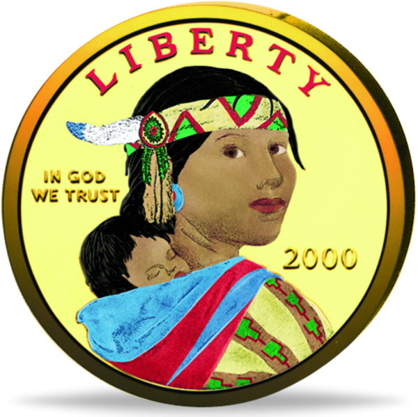1 US-$ „Sacagawea - Schoschonen“ - Münze Vorderseite